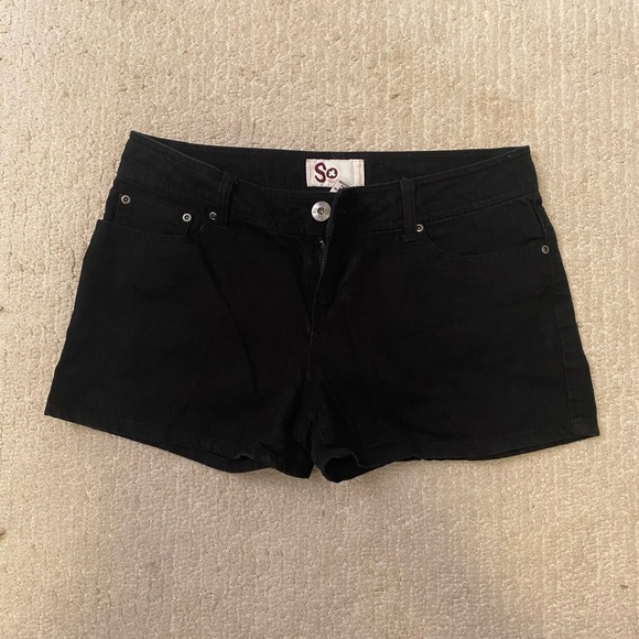 Junior Girls Black Jean Shorts - Picture 1 of 2